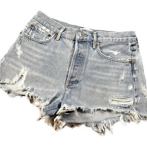 Agolde Parker Vintage Frayed Hem Denim Shorts